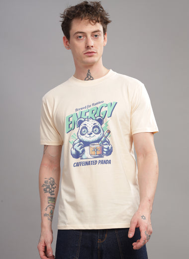 Panda Round Neck Printed Tee