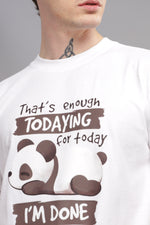 Lazy Panda Printed Round Neck Tshirt