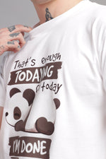 Lazy Panda Printed Round Neck Tshirt