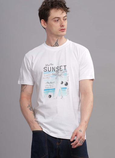 Hello Sunset Round Neck T-shirt