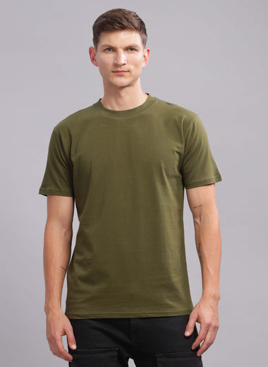 Olive Round Neck T-shirt