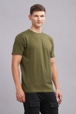 Olive Round Neck T-shirt