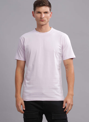 Lilac Half Sleeve Round Neck T-Shirt