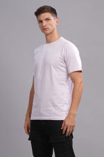 Lilac Half Sleeve Round Neck T-Shirt