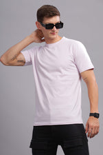 Lilac Half Sleeve Round Neck T-Shirt