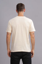 Cream Half Sleeve Round Neck T-Shirt