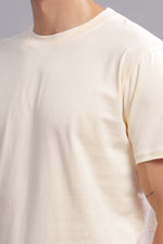 Cream Half Sleeve Round Neck T-Shirt