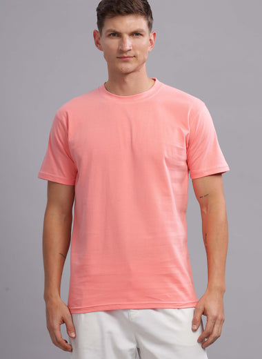 Peach Round Neck T-shirt