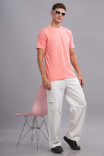 Peach Round Neck T-shirt