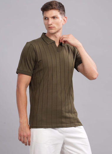 Olive Green Vibe Shift Polo