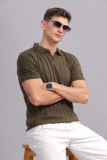 Olive Green Vibe Shift Polo