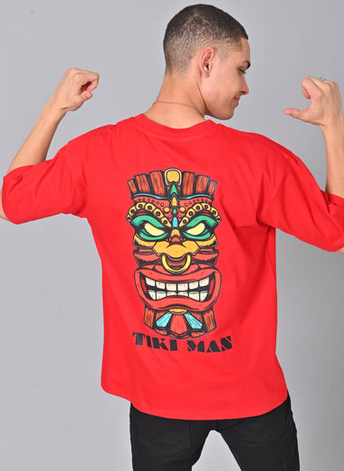 Tiki Man Oversized Tee - Island Vibes, Endless Comfort